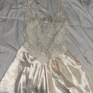 COPY - 90s Vintage White Lace Satin Slip